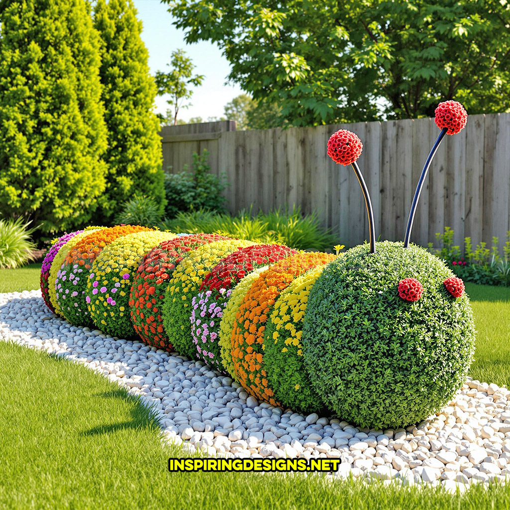 insect garden in a caterpillar design