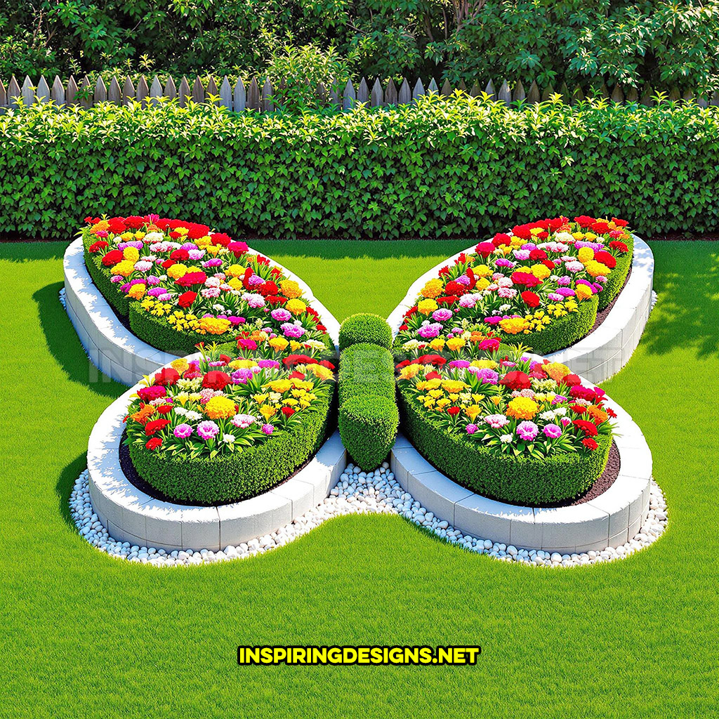 insect garden in a butterfly design