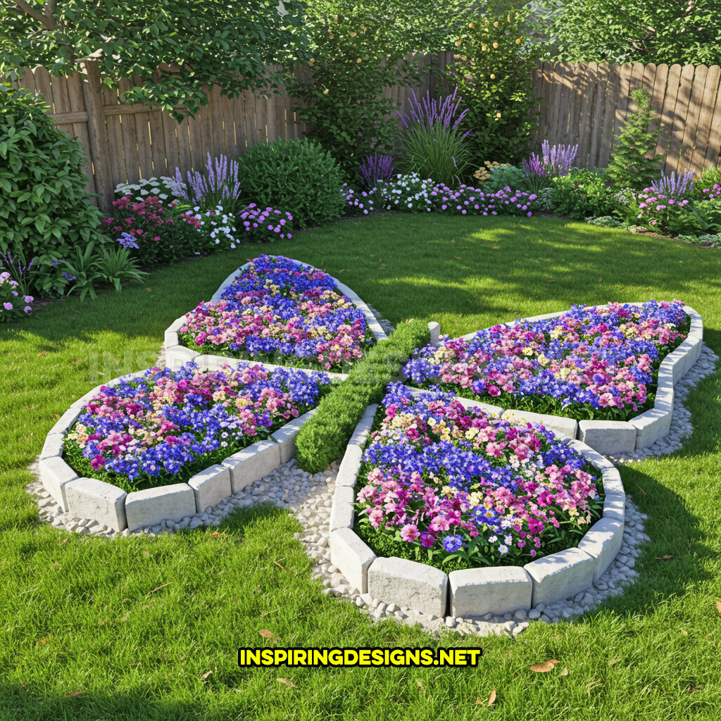 insect garden in a butterfly design