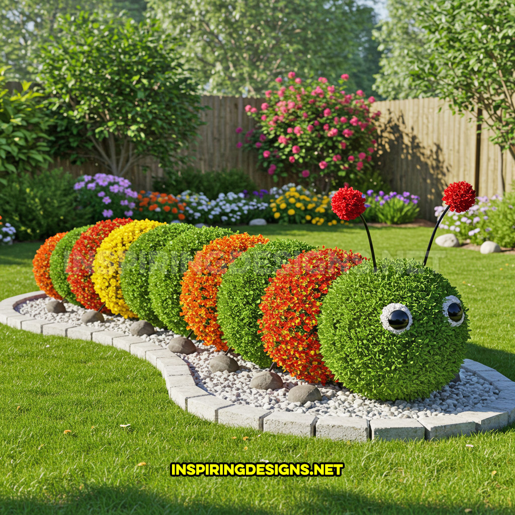 insect garden in a caterpillar design