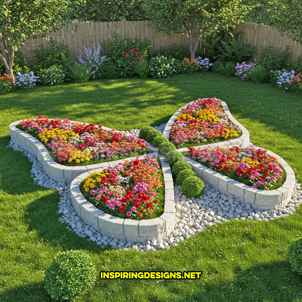 insect garden in a butterfly design