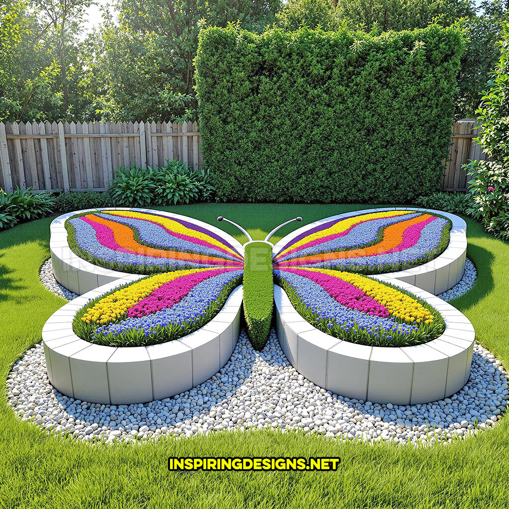 insect garden in a butterfly design