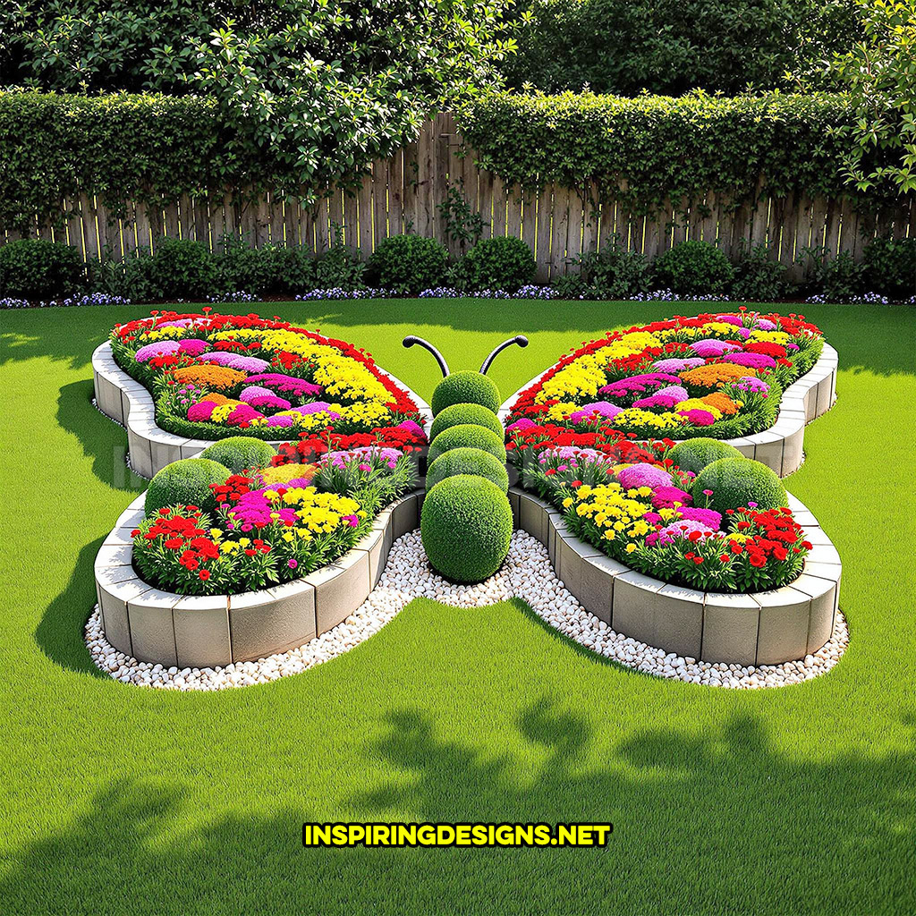 insect garden in a butterfly design
