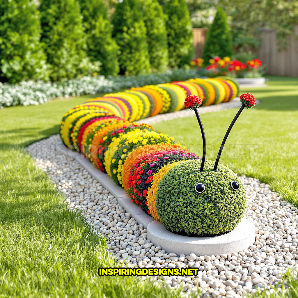 insect garden in a caterpillar design