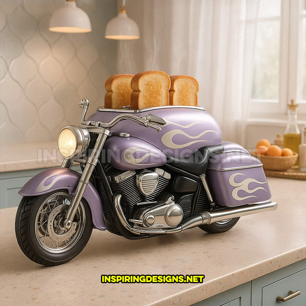 Harley toaster in a purple and black color design