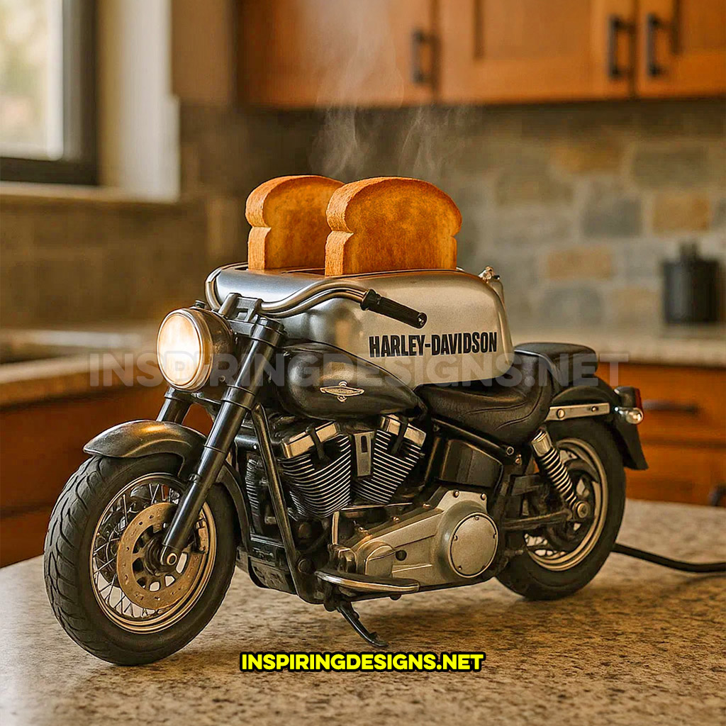 Harley toaster in a steel and black color design