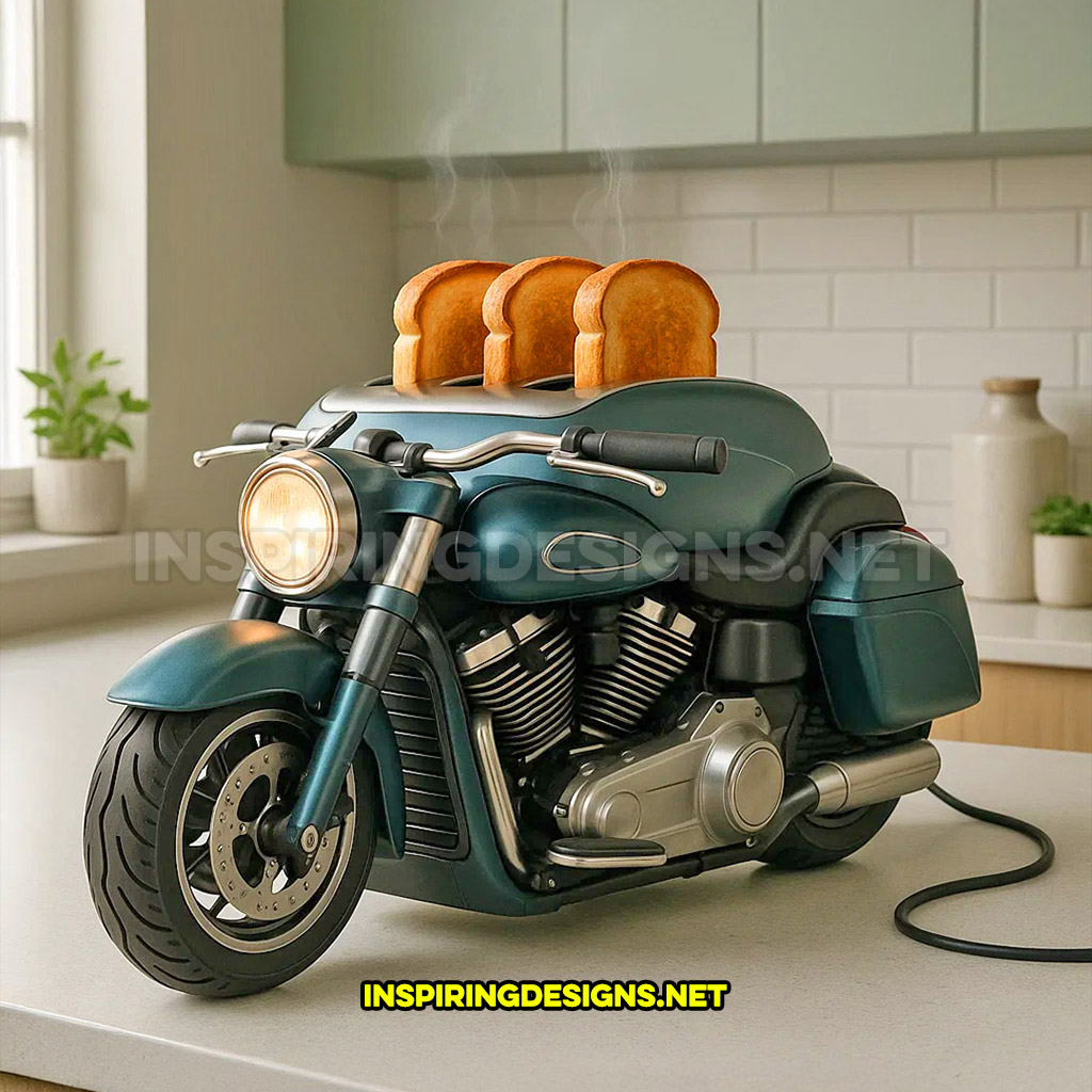 Harley toaster in a green and black color design