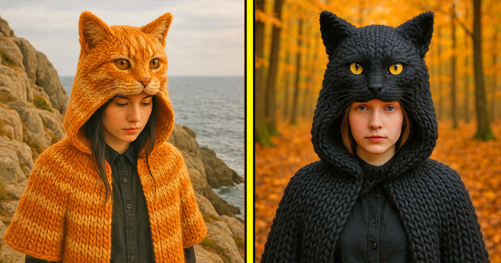 knit cat hoodies