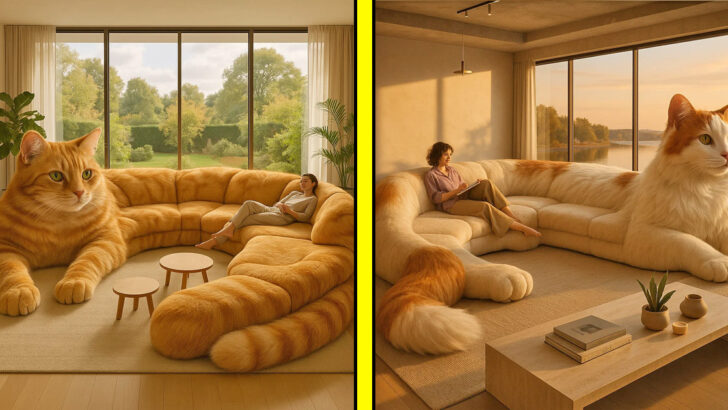 These Cat Shaped Sectional Sofas Are the Purrfect Blend of Comfort and Whimsy