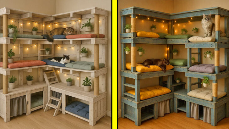 These Corner Cat Towers Turn Unused Space Into Feline Paradise