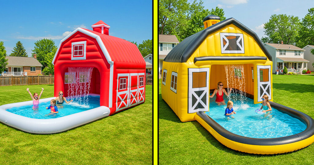 Inflatable barn pools