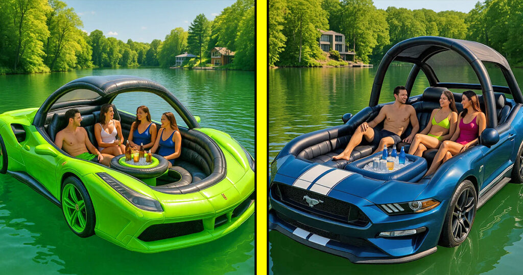 inflatable sports car lake floats