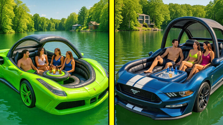 These Inflatable Sports Car Lake Floats Are Peak Summer Ridiculousness