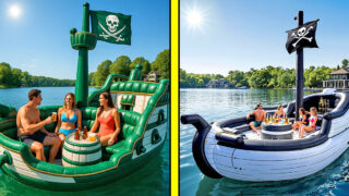 inflatable pirate ship lake floats
