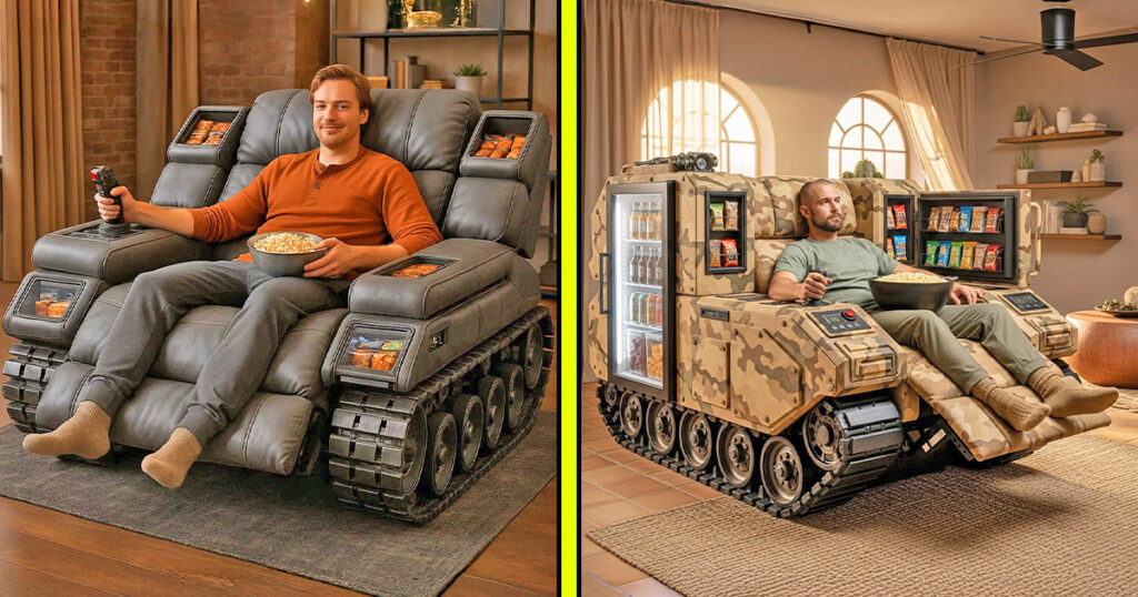 Tank recliners with mini fridges