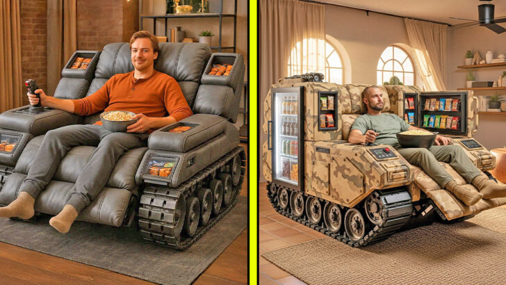 These Tank Recliners Have Built-in Mini Fridges and Snack Storage