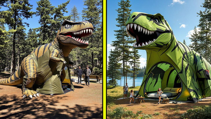 These Giant Dinosaur Camping Tents Will Make You the Apex Camper