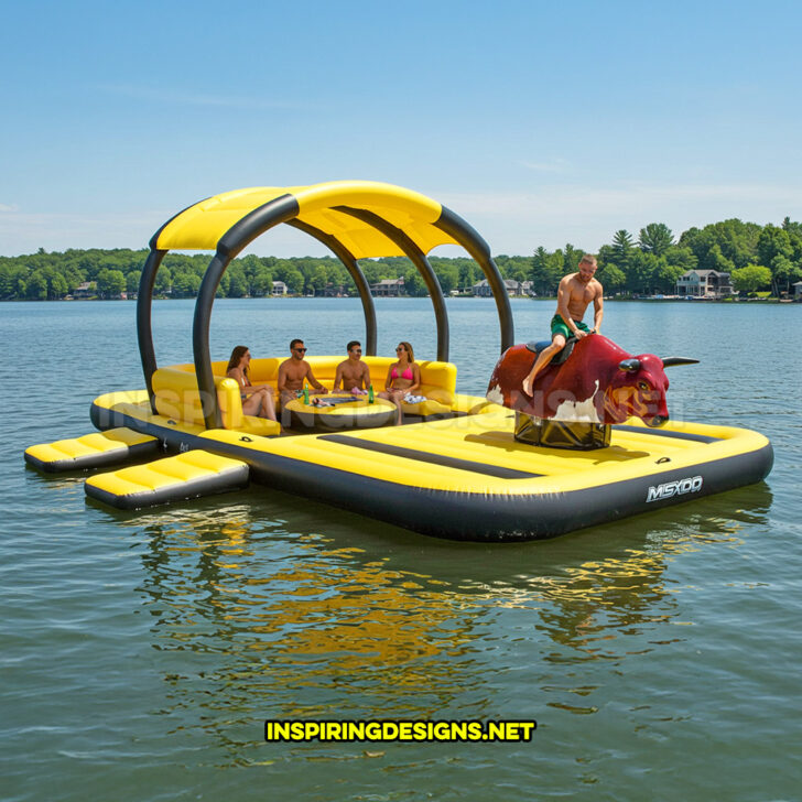 These Inflatable Mechanical Bull Lake Floats Turn Summer Parties Into ...
