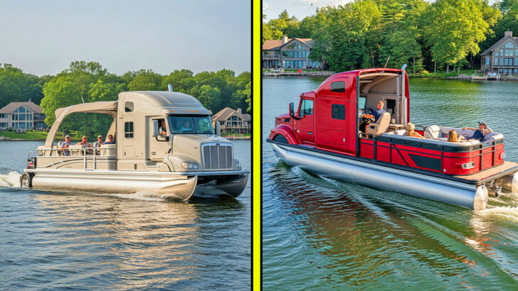 These Semi-Truck Pontoon Boats Turn Every Lake into a Highway of Fun