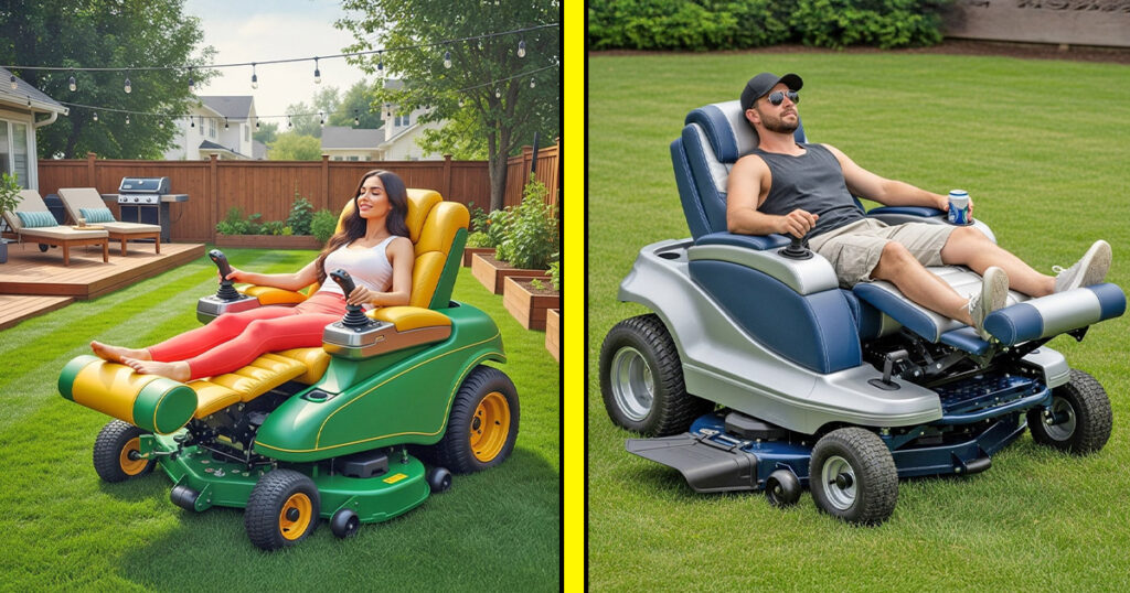 Recliner lawn mowers
