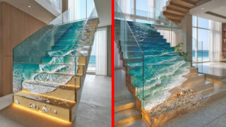 Active scene beach staircases