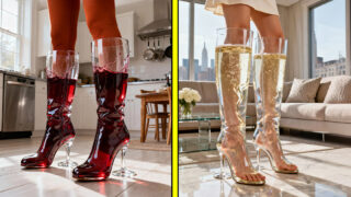 wine glass boots
