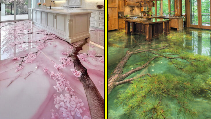 These Epoxy Tree Flooring Designs Turn Your Home Into a Serene Forest