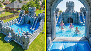 Giant inflatable castle pools