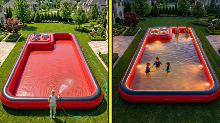 These Giant Inflatable Phone Pools Make Backyard Parties Instantly More Iconic