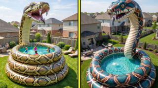 Giant inflatable snake pools