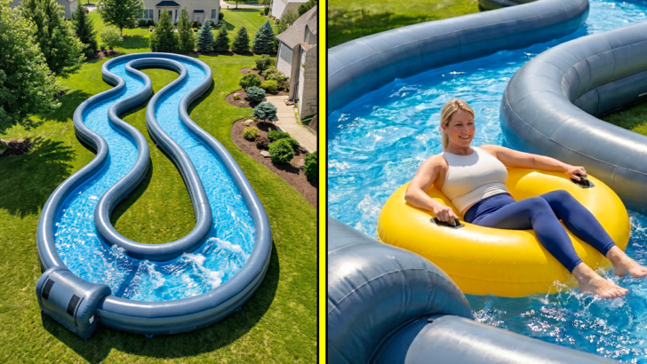 This Giant Inflatable Lazy River Pool Turns Any Backyard Into a Waterpark