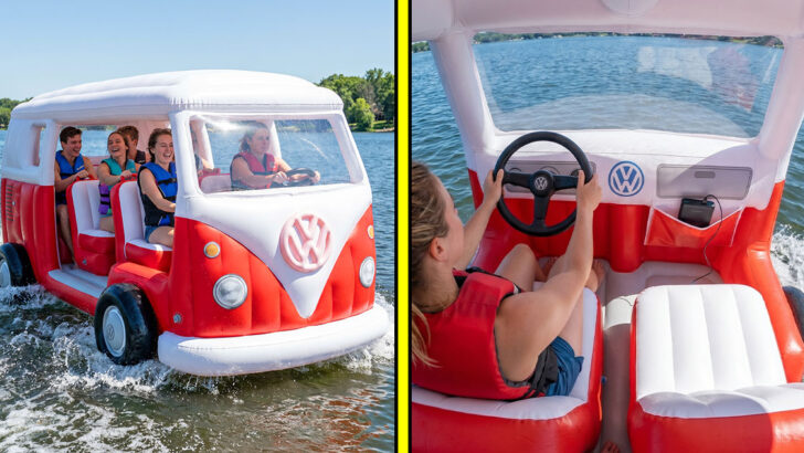 These Inflatable Volkswagen Bus Boats Turn Lake Days Into Floating Road Trips