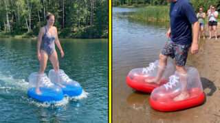giant inflatable water shoes electric powered