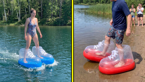 giant inflatable water shoes electric powered