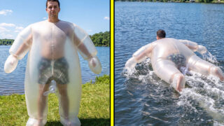 Inflatable body suit boats