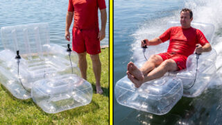Inflatable electric chair lake float